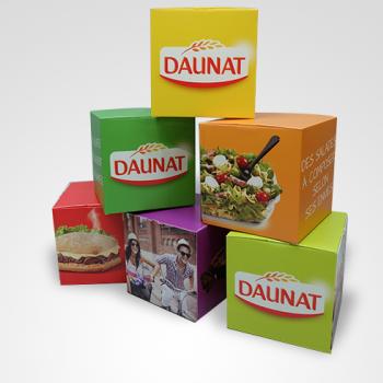 Publidécor, réalisations, cubes à dépliage automatique Daunat